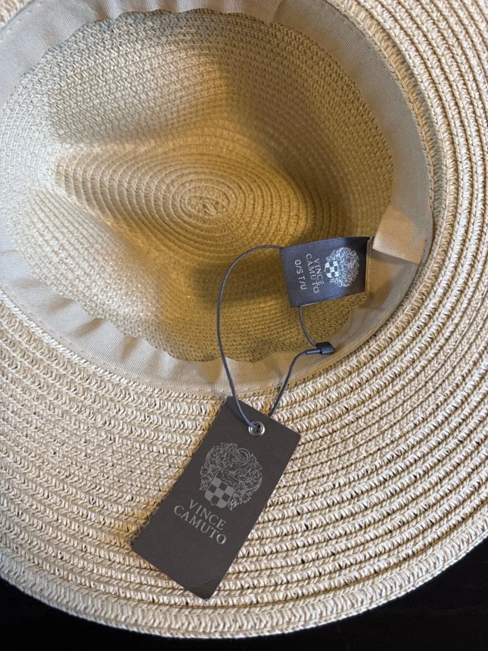 Vince Camuto Women’s Natural Sun Hat Animal Print Scarf Band NEW